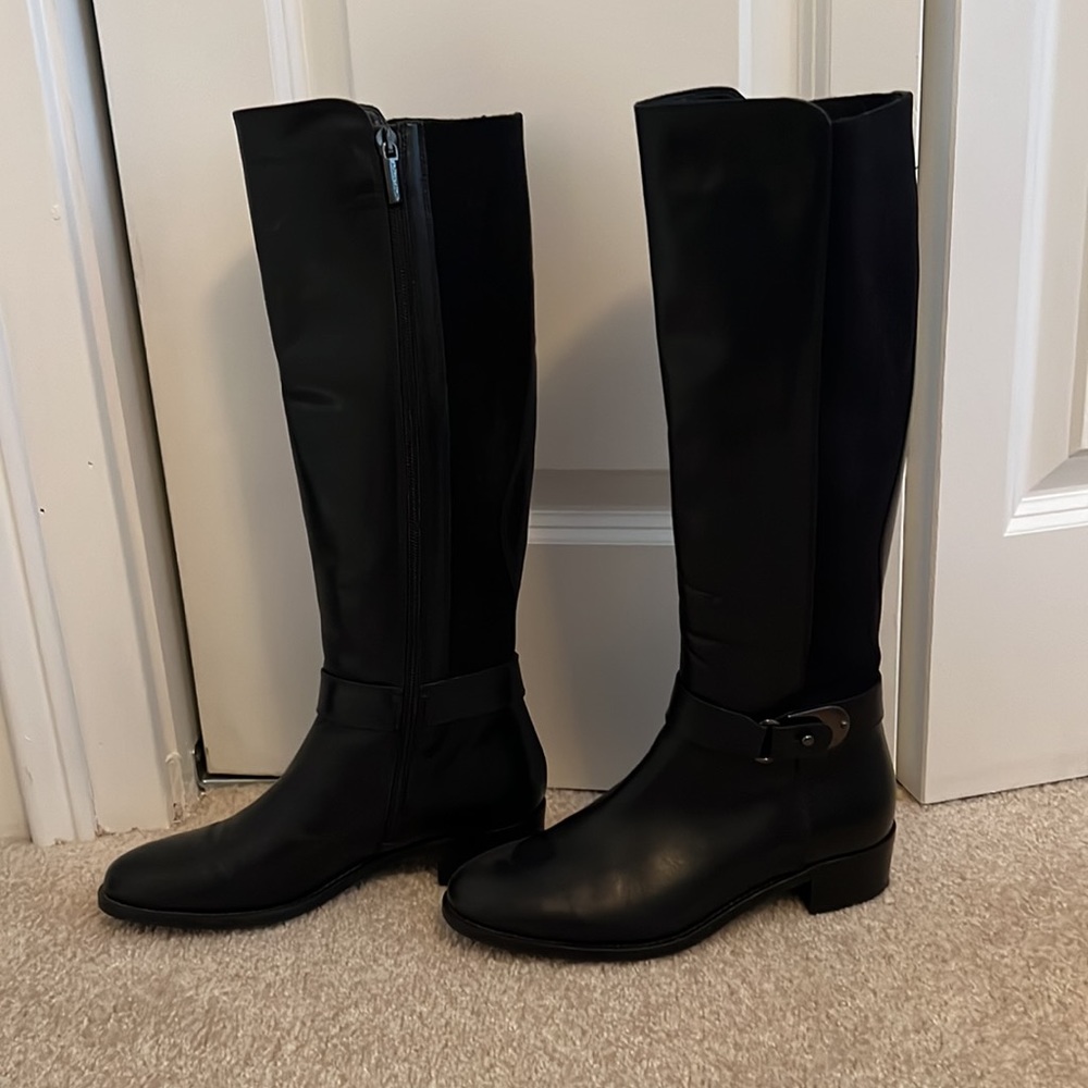 Size 6.5 Aquatalia riding boots. Black leather. Worn once.